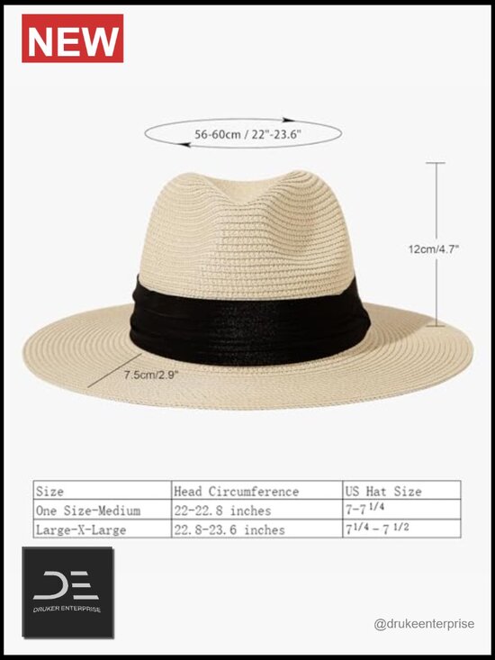 Wide Brim Straw Panama Roll Up Hat Fedora Beach Sun Hat UPF50+ main image 6